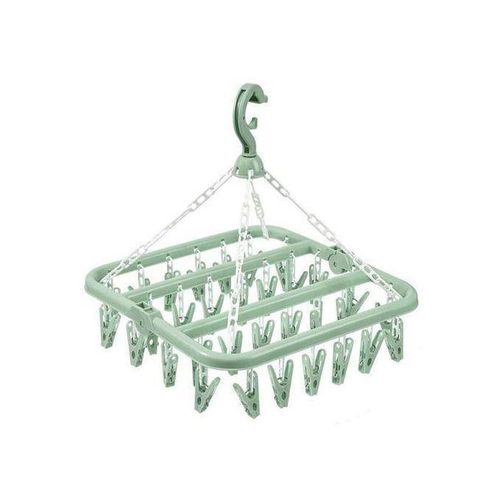Foldable 32 Pegs Clips Folding Clothes Dryer Hanger Underwear/Socks Drying Hanger Rack