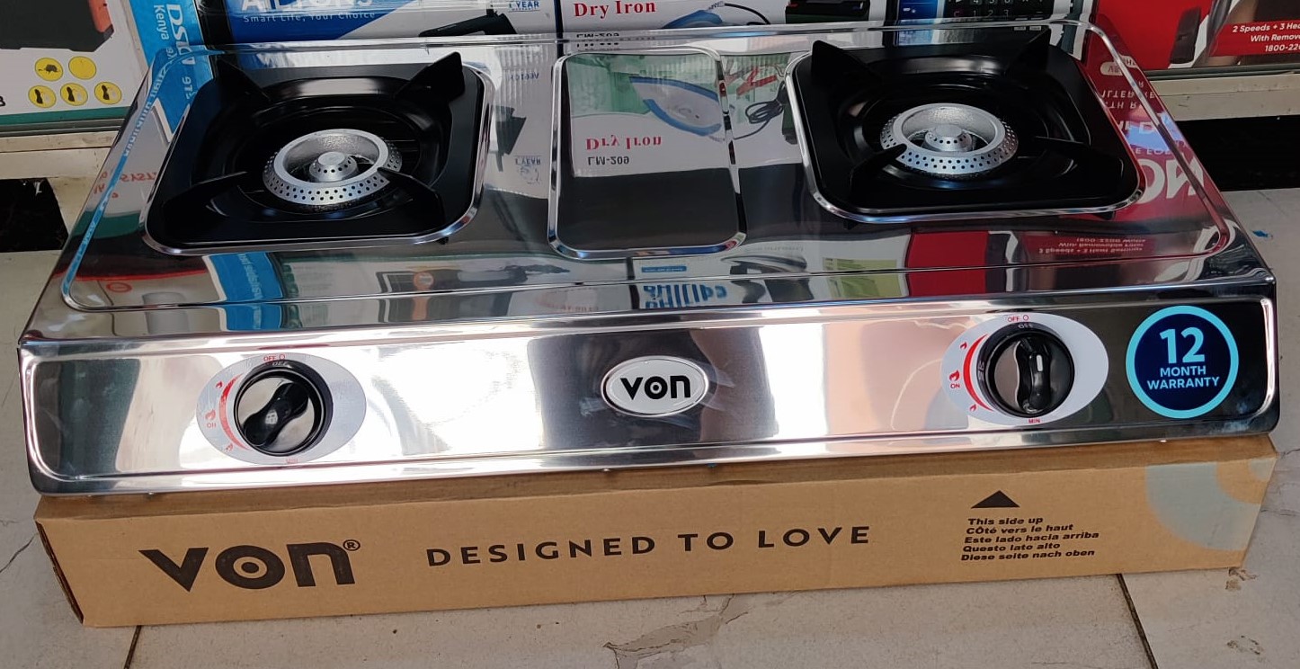 VON HOTPOINT Double Burner Gas Cooker + Gifts