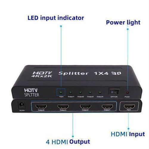 HDMI Splitter 1 Input 2 Way, 4 Way, 8 Way Output Ports HDMI Splitter HDTV 4K