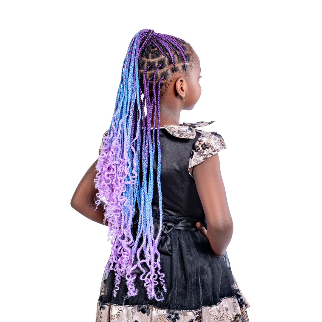 3 packs C26 Ombre Braid – Long Violet Ombre Braiding Hair for Box Braids Cornrows Knotless Braids and Twists Hairstyles - Three-Toned Ombre Braid with Colors Dark Purple, Blue and Lilac