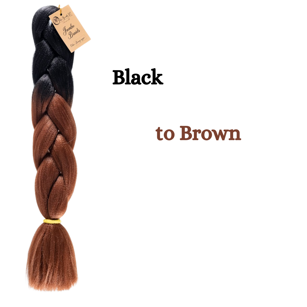 4 packs B29 Ombre Braid Brown Ombre Braiding Hair Bronze copper Ombre Braid for Box Braids Cornrows Knotless Braids and Twists Hairstyles Two-Toned Ombre Braid with Colors Black and Brown