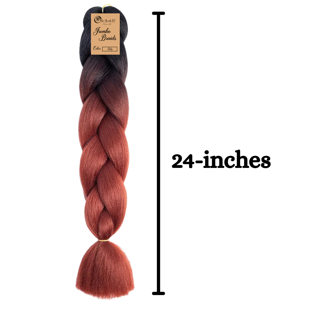2 packs B31 Ombre Braid Ombre Braiding Hair Ruby Ombre Braid for Box Braids Cornrows Knotless Braids and Twists Hairstyles Two-Toned Ombre Braid with Colors Black and Ruby Red