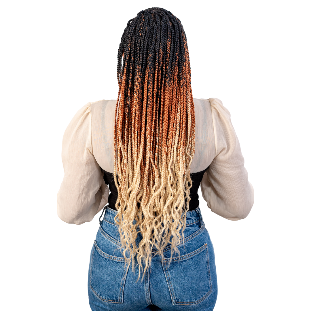 2 packs C15 Ombre Braid Ombre Braiding Hair Vanilla Ombre Braid for Box Braids Cornrows Knotless Braids and Twists Hairstyles Three-Toned Ombre Braid with Colors Black Golden Brown and Blonde