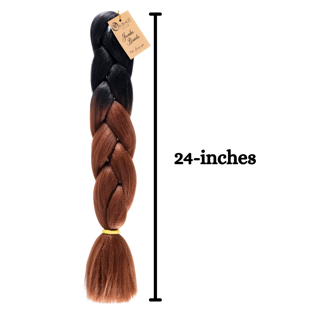 4 packs B29 Ombre Braid Brown Ombre Braiding Hair Bronze copper Ombre Braid for Box Braids Cornrows Knotless Braids and Twists Hairstyles Two-Toned Ombre Braid with Colors Black and Brown