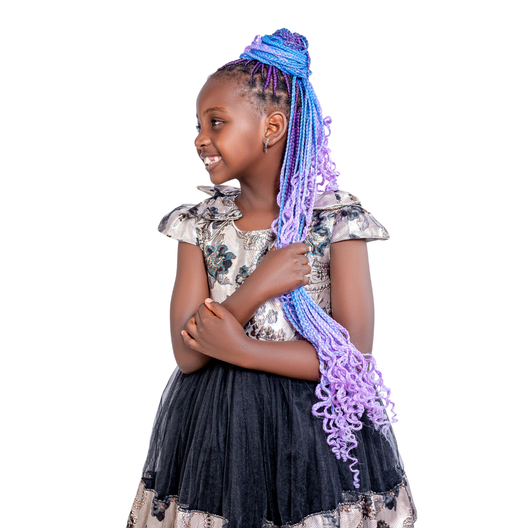 3 packs C26 Ombre Braid – Long Violet Ombre Braiding Hair for Box Braids Cornrows Knotless Braids and Twists Hairstyles - Three-Toned Ombre Braid with Colors Dark Purple, Blue and Lilac