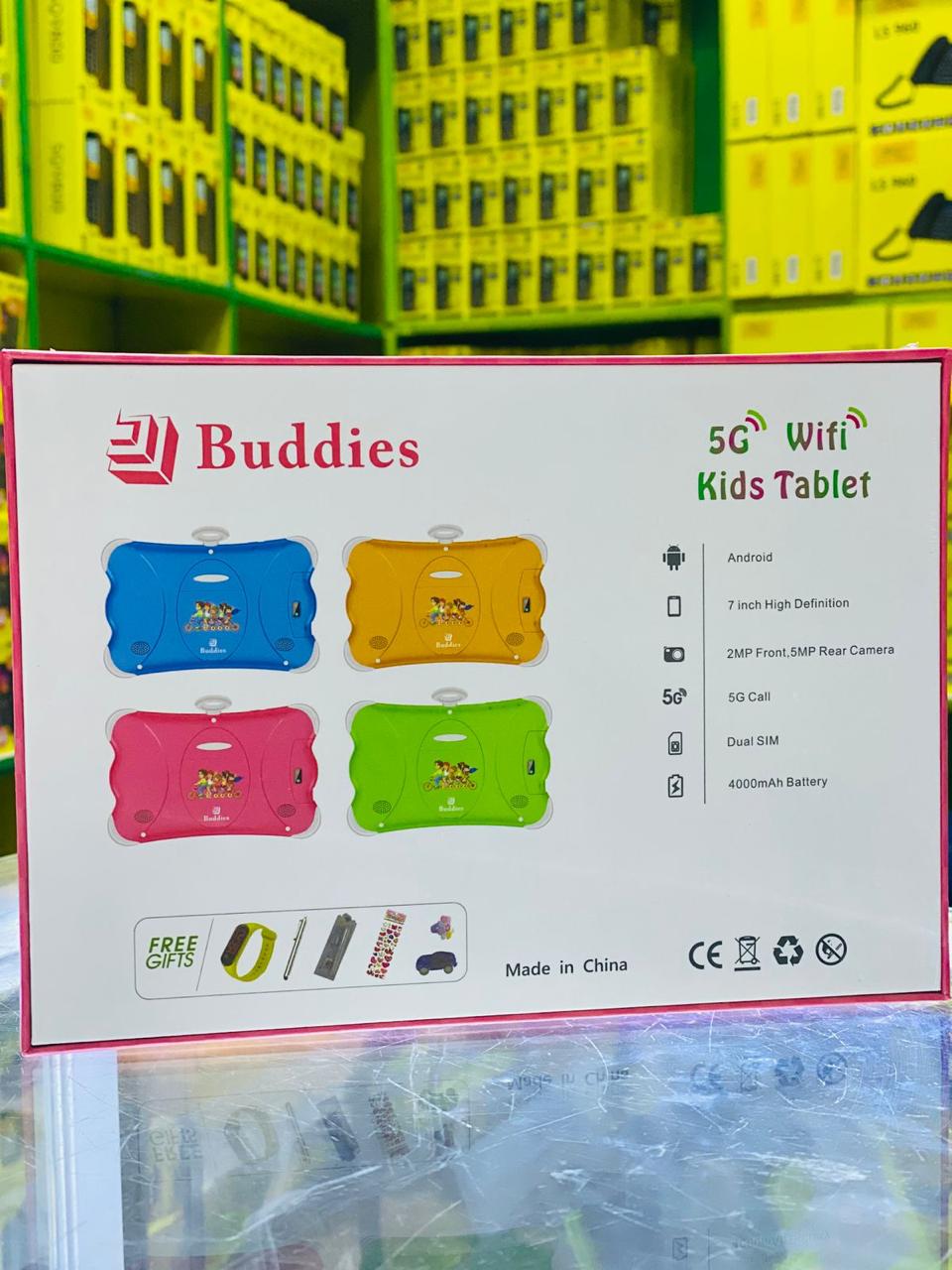 NEW ARRIVAL!!Buddies Kids 8 Study Tablet 5G – 8GB RAM / 256GB Storage | WiFi + SIM + Memory Card Slot | Android Learning Tab