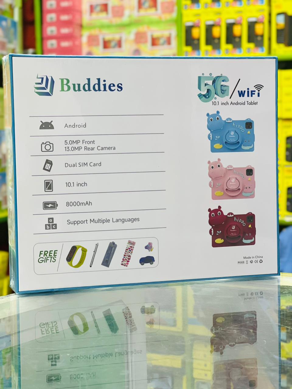 NEW ARRIVAL!!Buddies Kids 8 Study Tablet 5G – 8GB RAM / 256GB Storage | WiFi + SIM + Memory Card Slot | Android Learning Tab