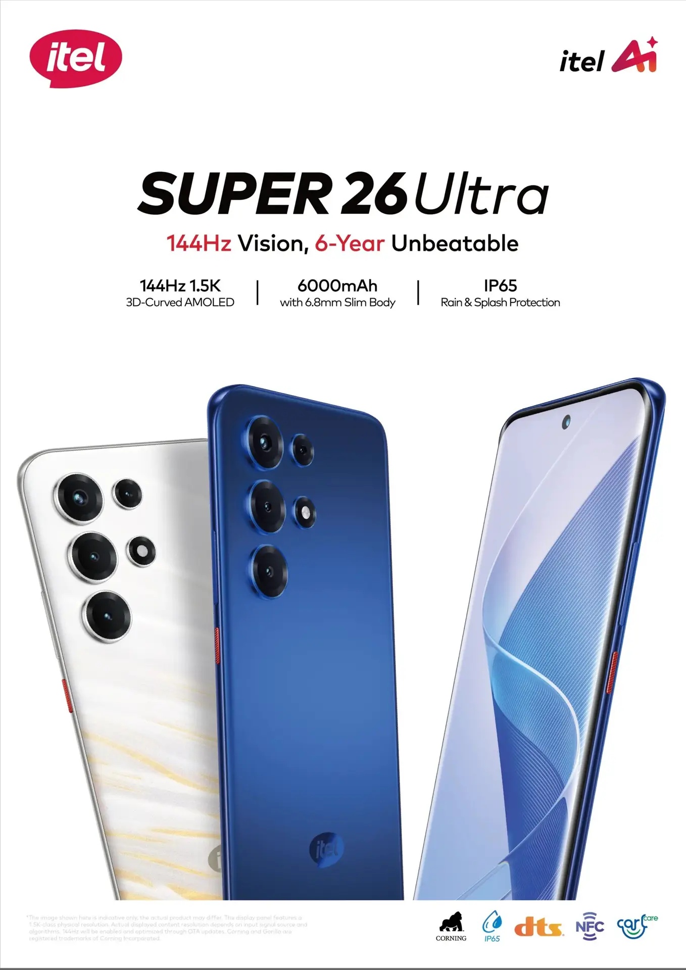 DISCOUNT DEALS!! ITEL S26 ULTRA: 6.78" Curved Gorilla Glass | Upto 16(8+8)GB RAM+256GB ROM | 6000mAh Battery | 50MP Rear & 32MP Selfie Camera | Android 15 | Dual SIM | Side-Fingerprint | FREE GIFTS