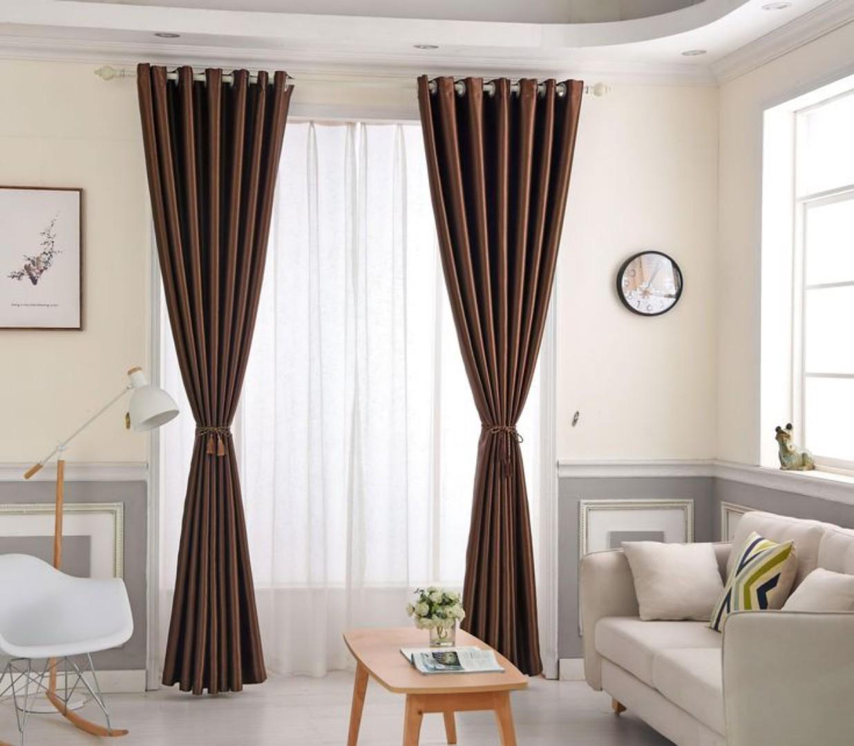 3PCS FULL SET Turquoise Blue Curtains Set | Heavy Fabric + Free Sheer | Living Room & Bedroom | Ready Made.