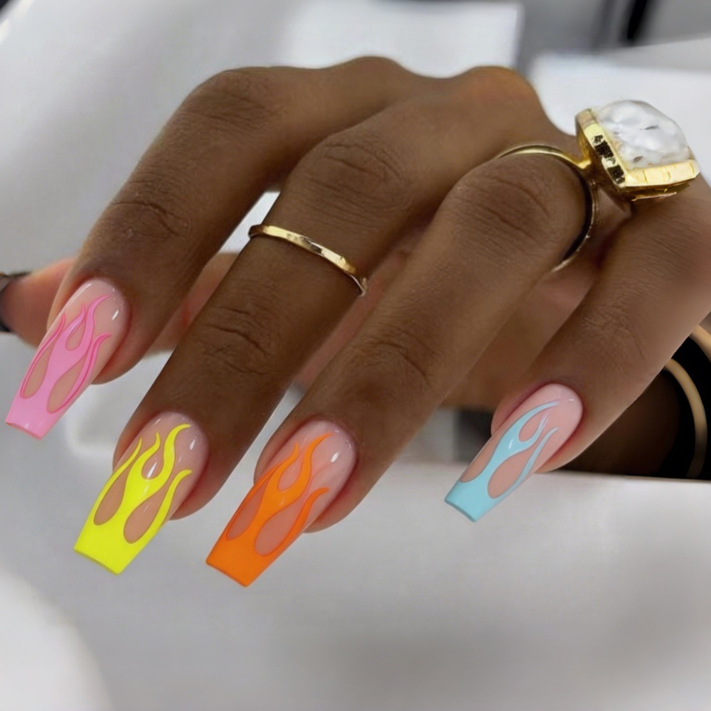 Wholesale factory of nail tips: foreign trade wearable long nail tips, simple white-edged French nail tips, nail art tips, false nails, nail stickers