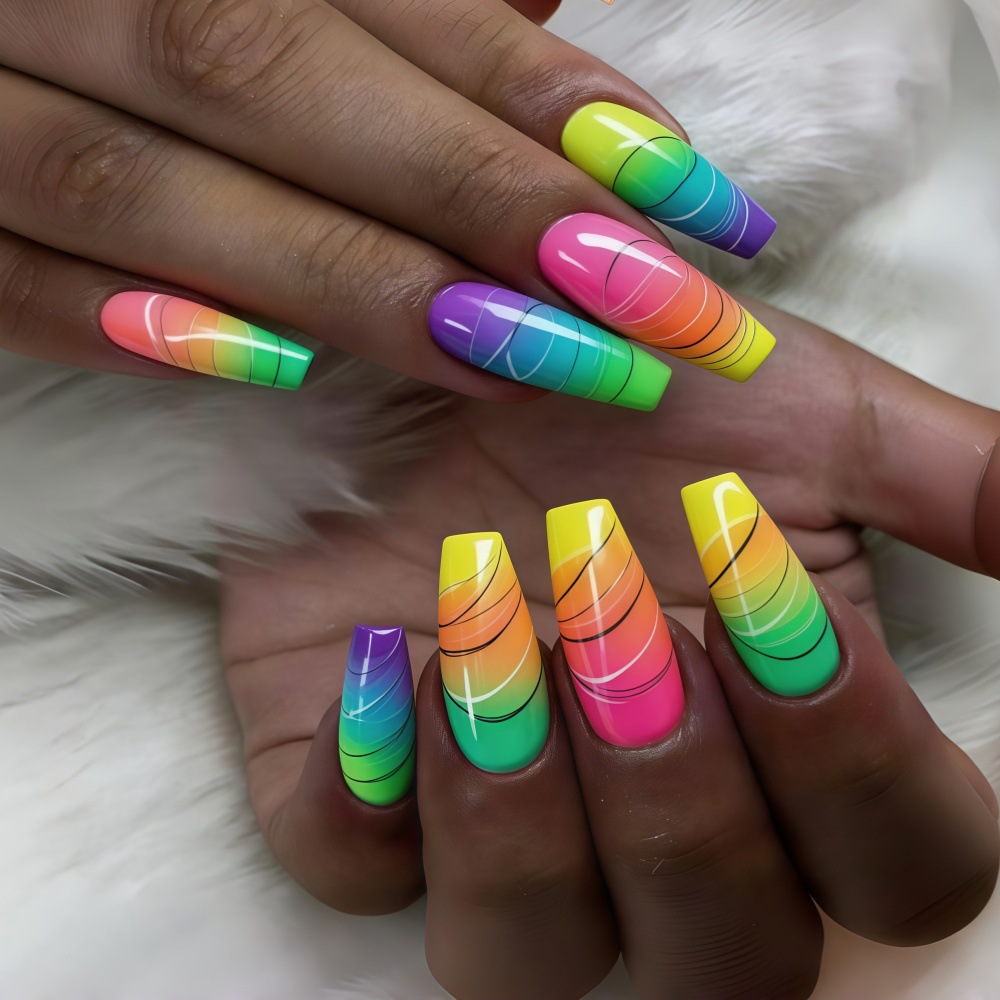 Wholesale factory of nail tips: foreign trade wearable long nail tips, simple white-edged French nail tips, nail art tips, false nails, nail stickers
