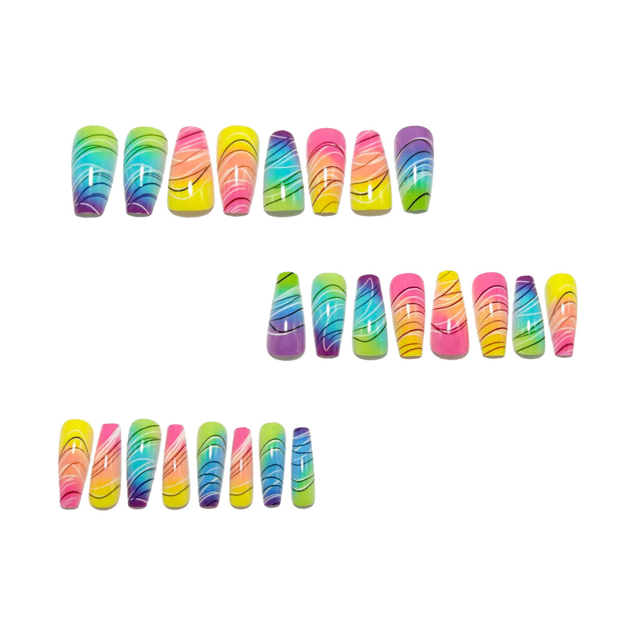 Wholesale factory of nail tips: foreign trade wearable long nail tips, simple white-edged French nail tips, nail art tips, false nails, nail stickers