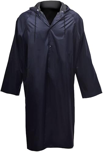 Adult Waterproof Raincoat XL – Black Hooded Rain Jacket for Men & Women | Lightweight Reusable Rain Wear for Outdoor, Travel & Motorcycle Use
