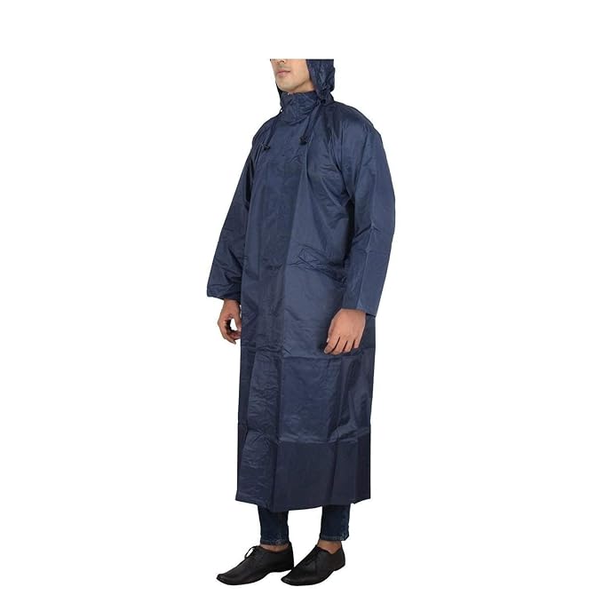 Adult Waterproof Raincoat XL – Black Hooded Rain Jacket for Men & Women | Lightweight Reusable Rain Wear for Outdoor, Travel & Motorcycle Use