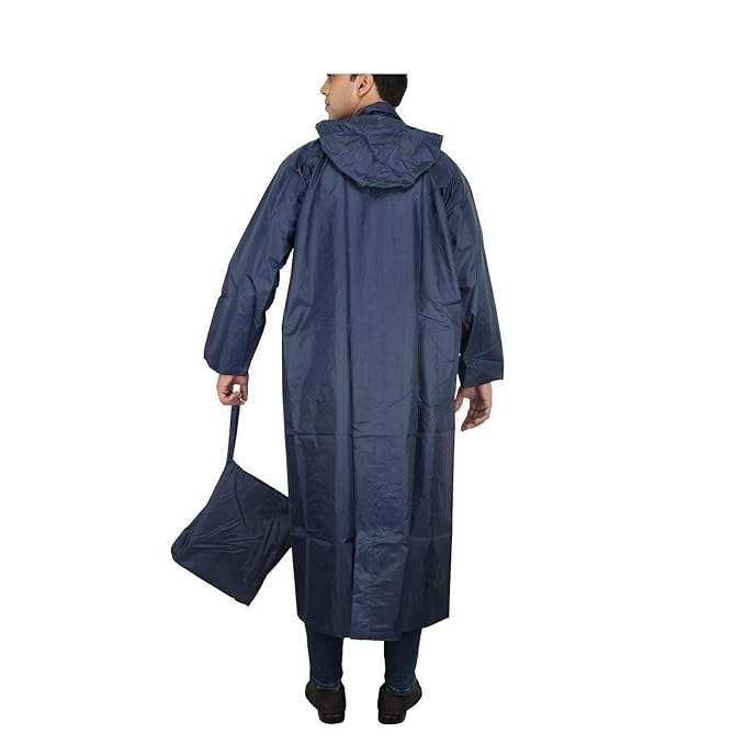 Adult Waterproof Raincoat XL – Black Hooded Rain Jacket for Men & Women | Lightweight Reusable Rain Wear for Outdoor, Travel & Motorcycle Use