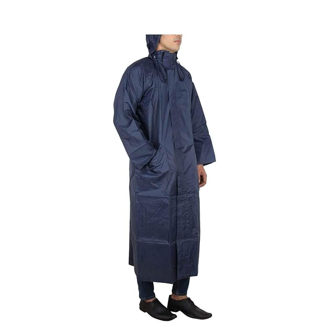 Adult Waterproof Raincoat XL – Black Hooded Rain Jacket for Men & Women | Lightweight Reusable Rain Wear for Outdoor, Travel & Motorcycle Use