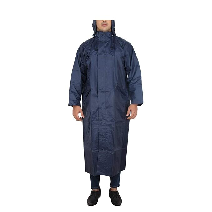 Adult Waterproof Raincoat XL – Black Hooded Rain Jacket for Men & Women | Lightweight Reusable Rain Wear for Outdoor, Travel & Motorcycle Use
