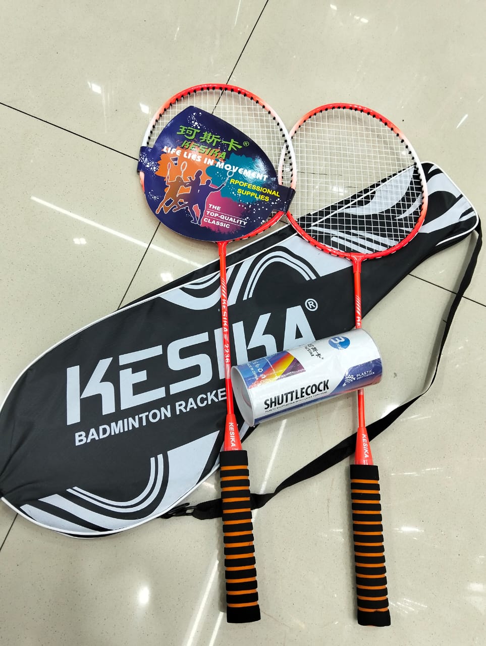 🎯 SMART OFFER 🎯 - A 1 pc BADMINTON SET *2 RACKETS, *3 SHUTTLE COCK  and a carrier bag at best price and of very high quality