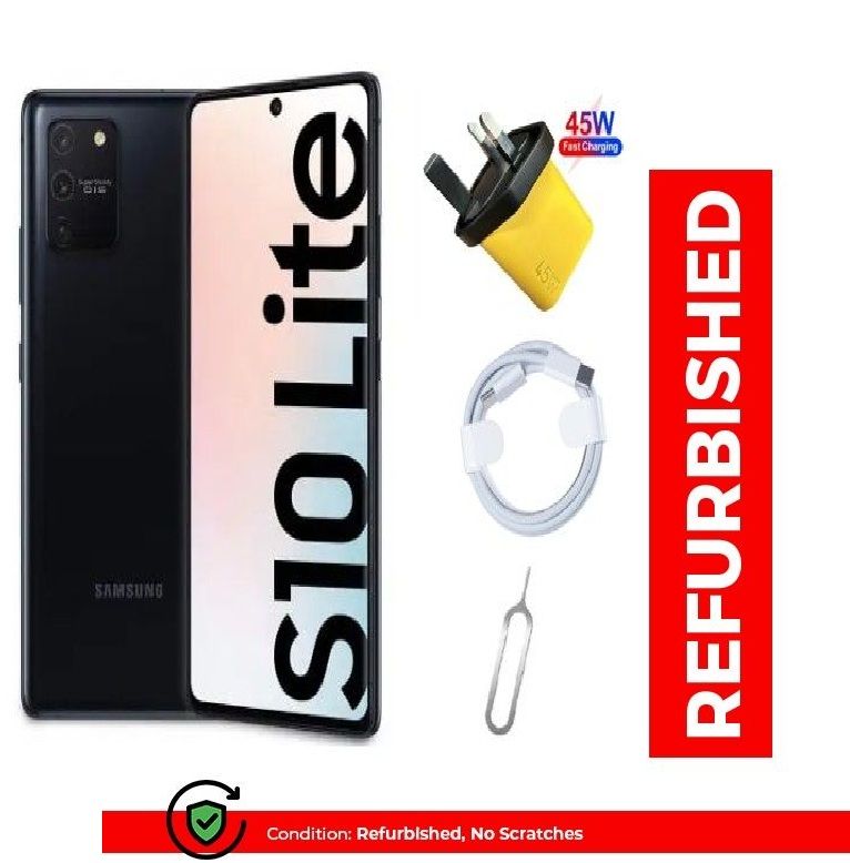 REFURBISHED Samsung Galaxy S10 Lite 128GB +8GB ,6.7 inch Super AMOLED Full HD+ display, 48mp+32mp, 4500mah , + FREE 45WTTS FAST CHARGER ,SPOTLESS