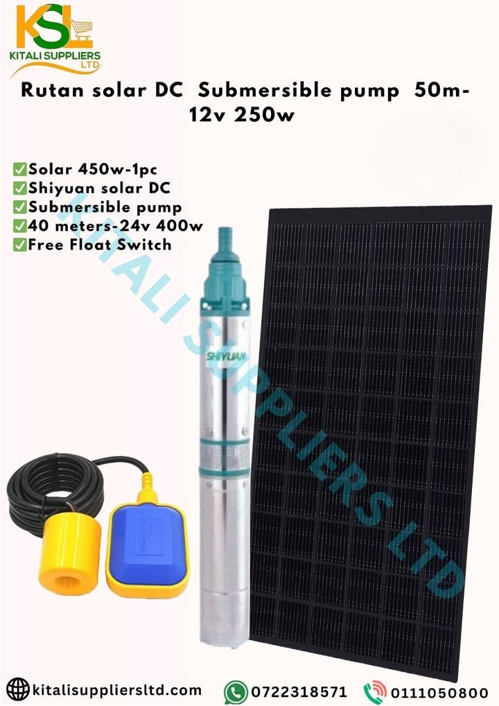 Rutan Solar DC Submersible Pump 50m – 12V 250W | Efficient Off-Grid Water Solution ☀️💧