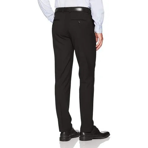 Black Cotton Slim Fit Official Office Trousers For Men