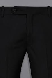 Black Cotton Slim Fit Official Office Trousers For Men