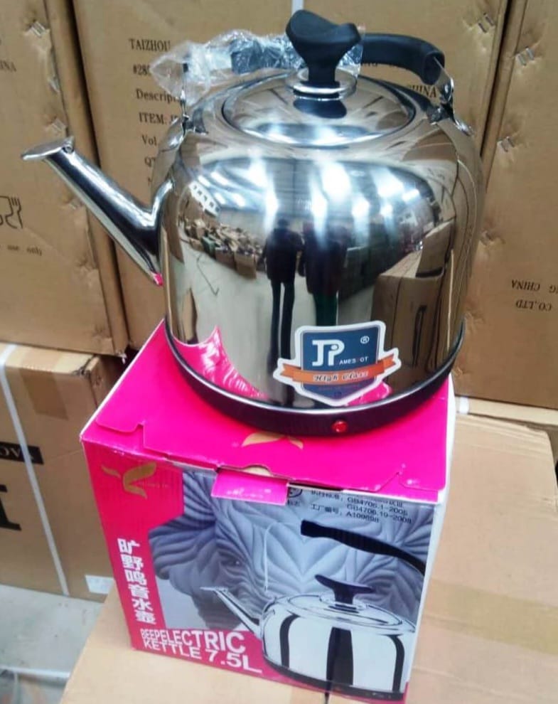 🥤 7.5L JP Stainless Steel Kettle – Large Capacity Water Boiler | Durable Whistling Kettle for Home & Commercial Use