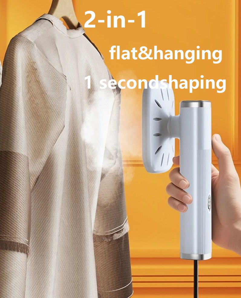 2-in-1 Portable Steam Iron Dry & Wet Double Hot Fabric Garment teamer Iron handheld ironing compact machine household rotary hanging ironing machine Lightweight Steamer Iron Box atomized steam