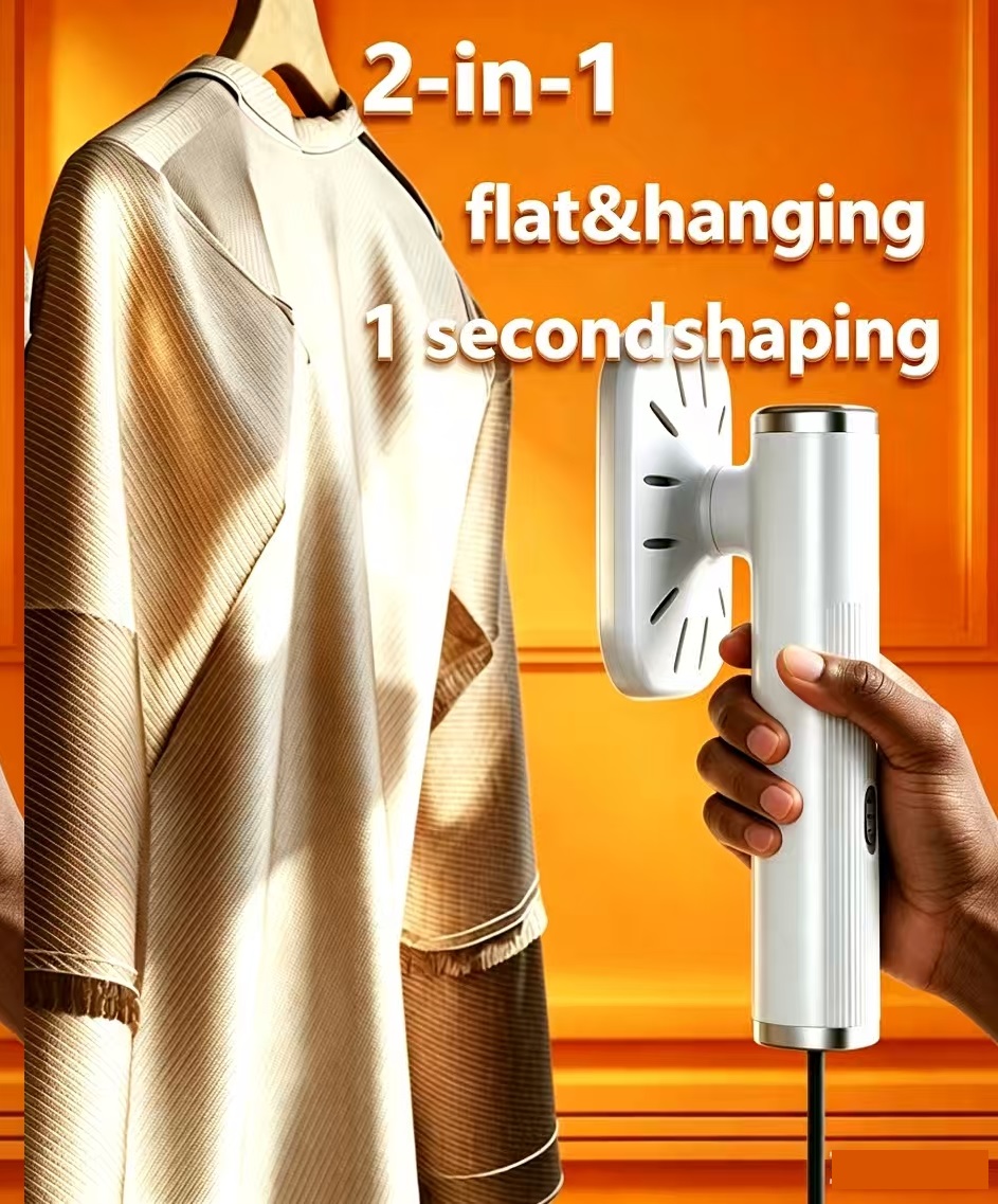 2-in-1 Portable Steam Iron Dry & Wet Double Hot Fabric Garment teamer Iron handheld ironing compact machine household rotary hanging ironing machine Lightweight Steamer Iron Box atomized steam