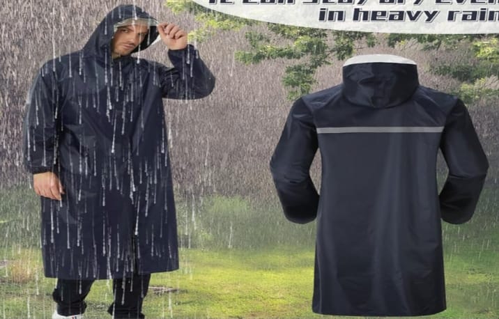 Heavy Duty High Quality Waterproof Portable Raincoat with Hood – Durable Rain Jacket for Men & Women, Available in XL, 2XL & 3XL Sizes for Outdoor Protection