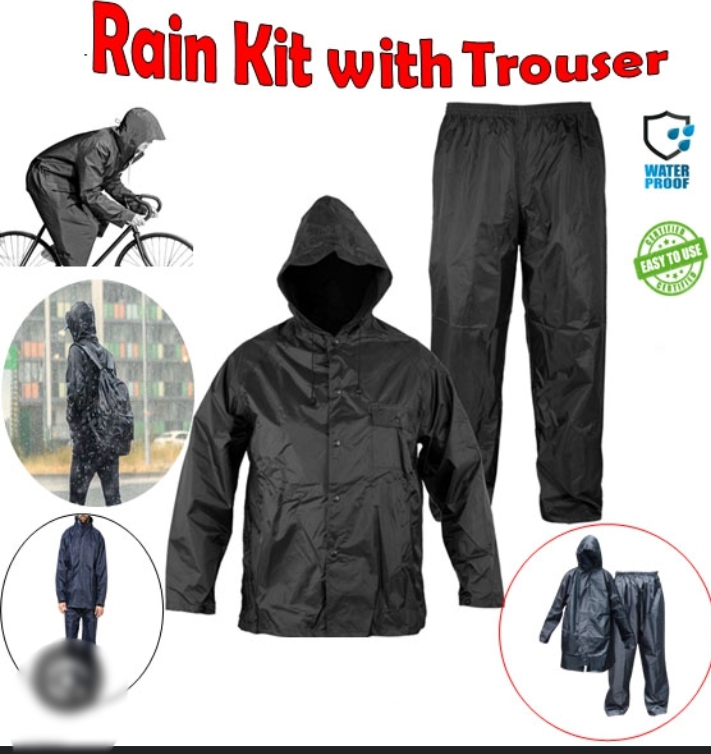 High Quality Waterproof Rain Suit with Jacket & Trouser – Heavy Duty Outdoor Rainwear Set for Men & Women, Available in 2XL, 3XL & 4XL Sizes