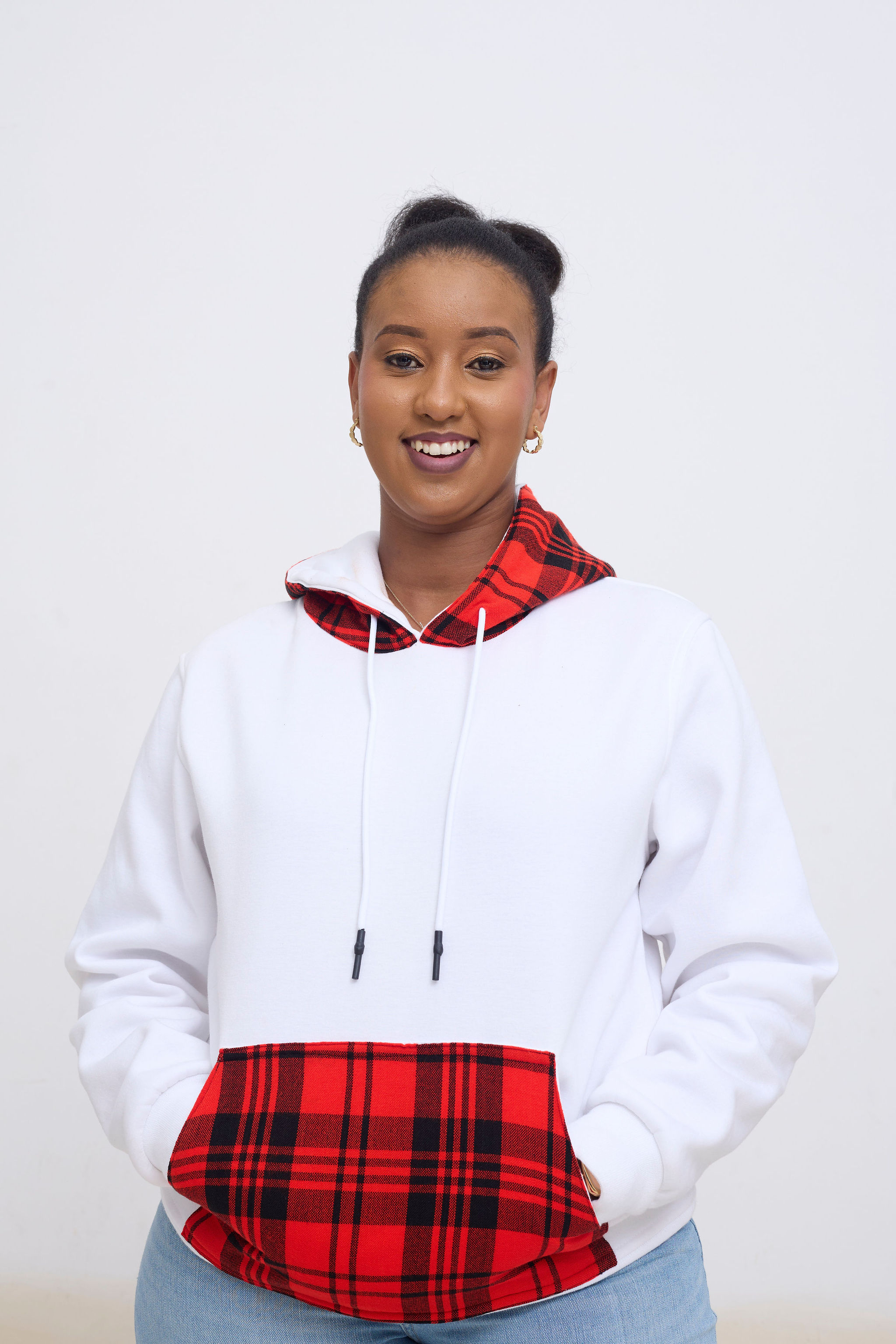 Unisex White Maasai inspired Hood