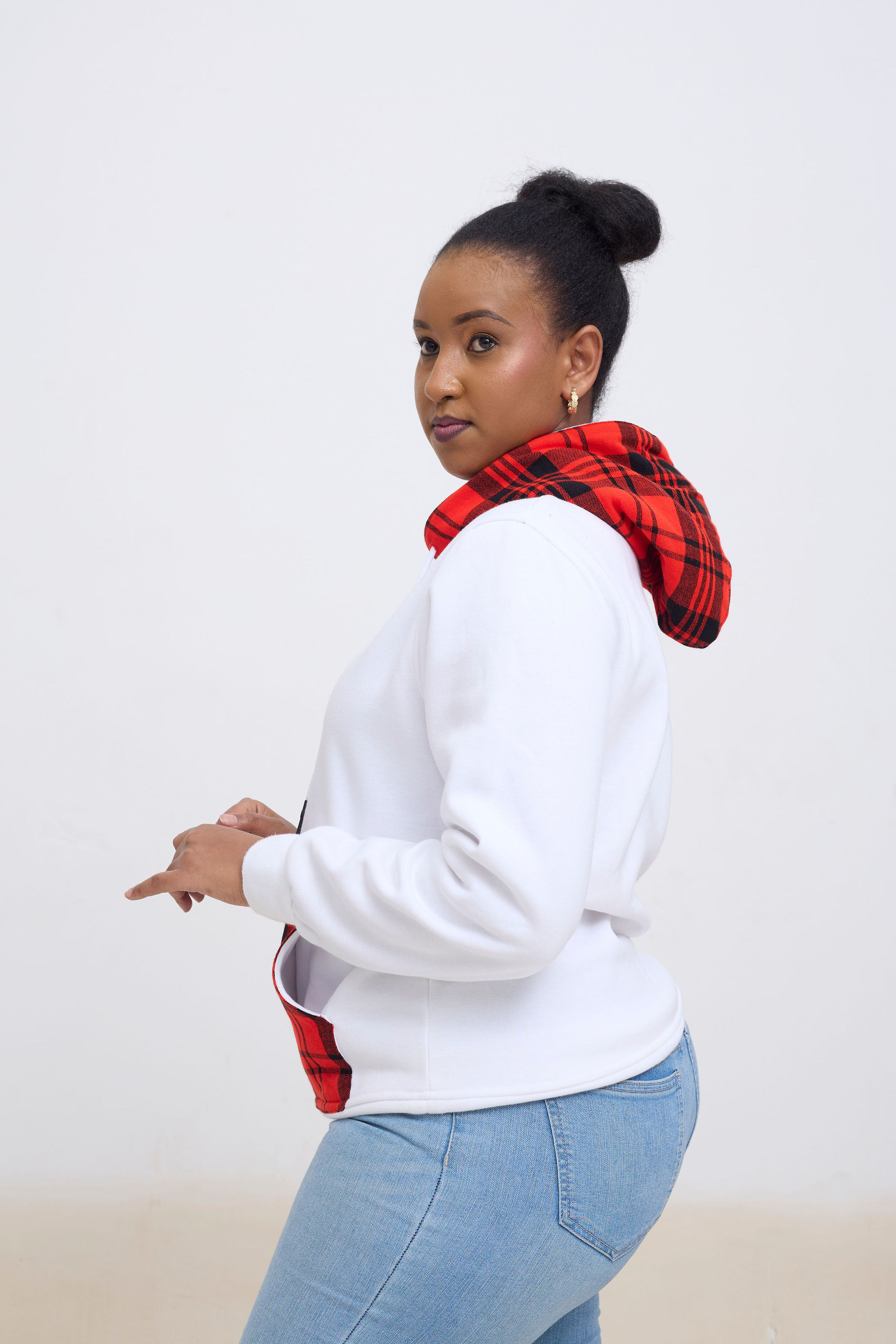 Unisex White Maasai inspired Hood
