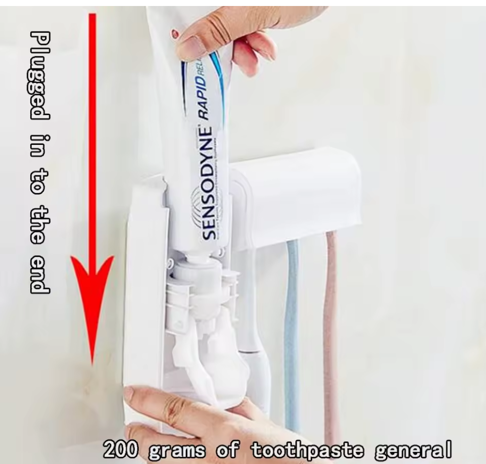 PRICE DROP! PROMOTION PRICE! 🤑DONT MISS OUT🦋Family Dustproof Toothpaste Wall Mounted Kids Hands Free Toothpaste Squeezer Holder Toothpaste Dispenser Set
