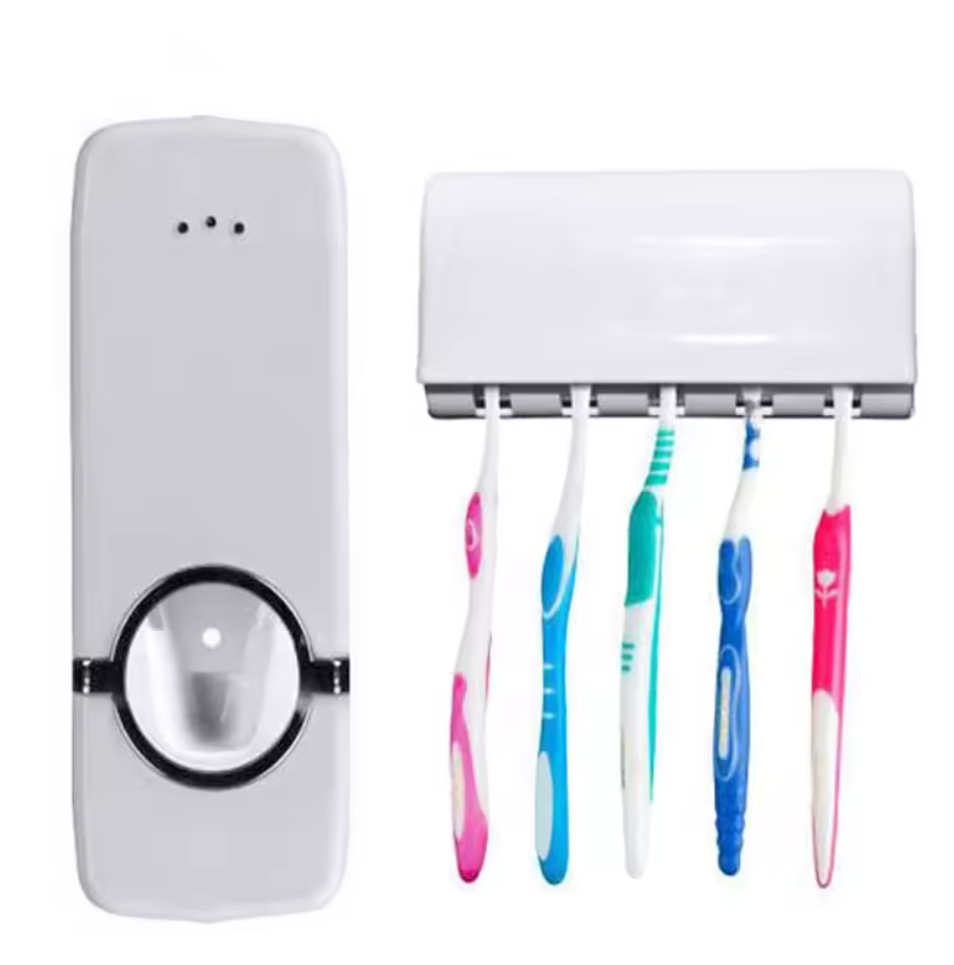 PRICE DROP! PROMOTION PRICE! 🤑DONT MISS OUT🦋Family Dustproof Toothpaste Wall Mounted Kids Hands Free Toothpaste Squeezer Holder Toothpaste Dispenser Set