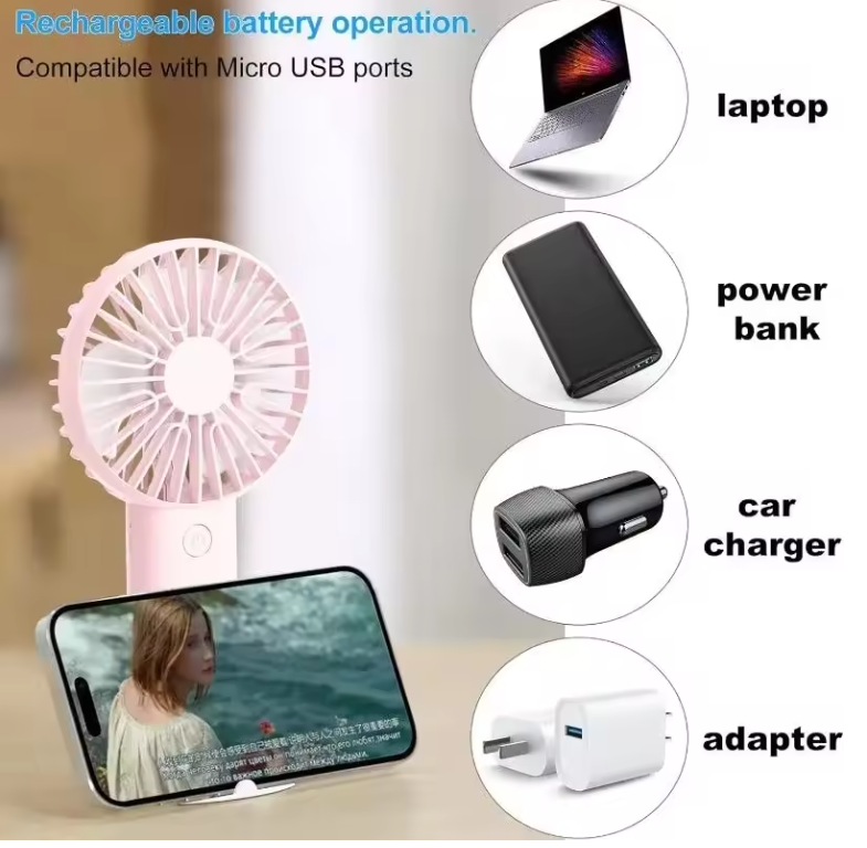【Clearance Sale】【Clearance Sale】 Rechargeable Desktop Table Stand Air Cooler Hand Held Electric Small Handheld Portable Mini Fan