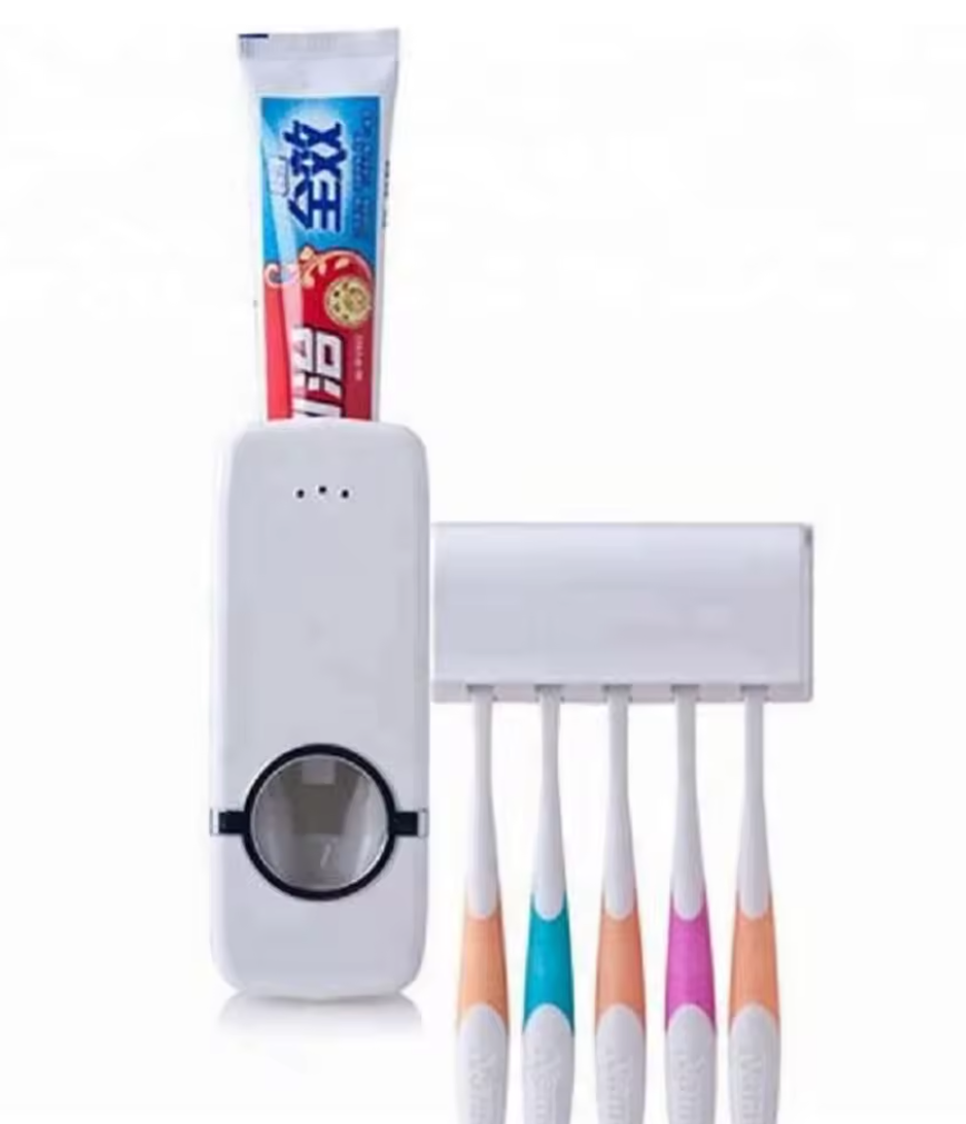 PRICE DROP! PROMOTION PRICE! 🤑DONT MISS OUT🦋Family Dustproof Toothpaste Wall Mounted Kids Hands Free Toothpaste Squeezer Holder Toothpaste Dispenser Set