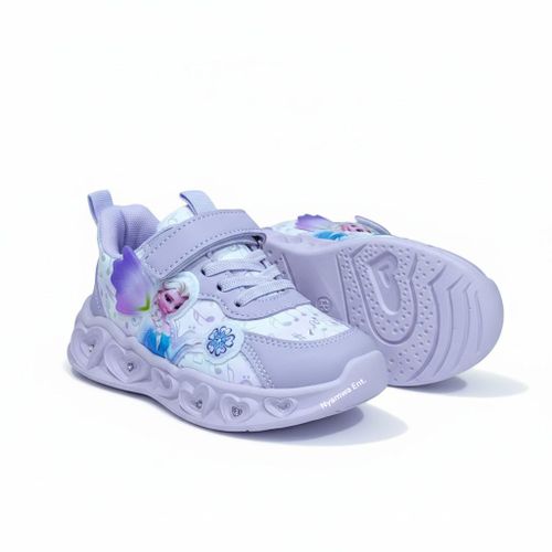 Kid Girls LED Shoes Light Up Trainers Elsa Shoes Girls Children Glitter Shoes Flashing Low Top Sneakers Flashing Shoes Girls-Assorted