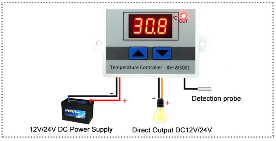 XH-W3001  110V 220V AC Digital Temperature Controller W3001 For Incubator Heating Switch Thermostat NTC Sensor