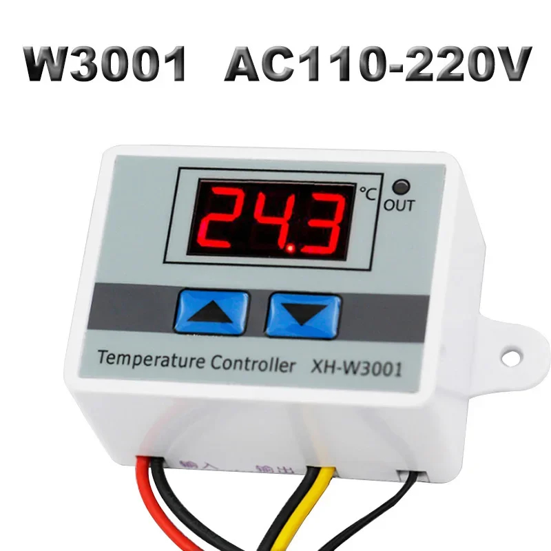 XH-W3001  110V 220V AC Digital Temperature Controller W3001 For Incubator Heating Switch Thermostat NTC Sensor