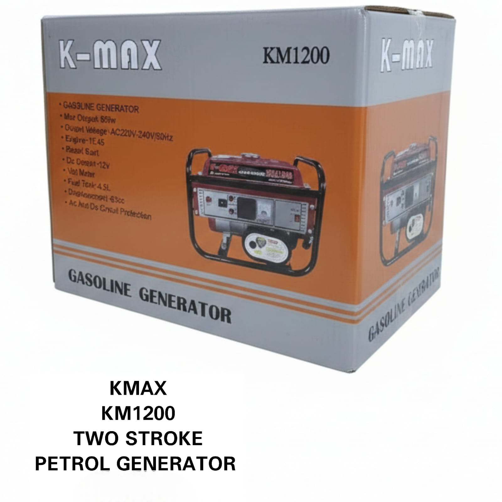 KMAX KM1200 2-Stroke Petrol Generator – Portable 1.2KVA Gasoline Power Generator ⚙️