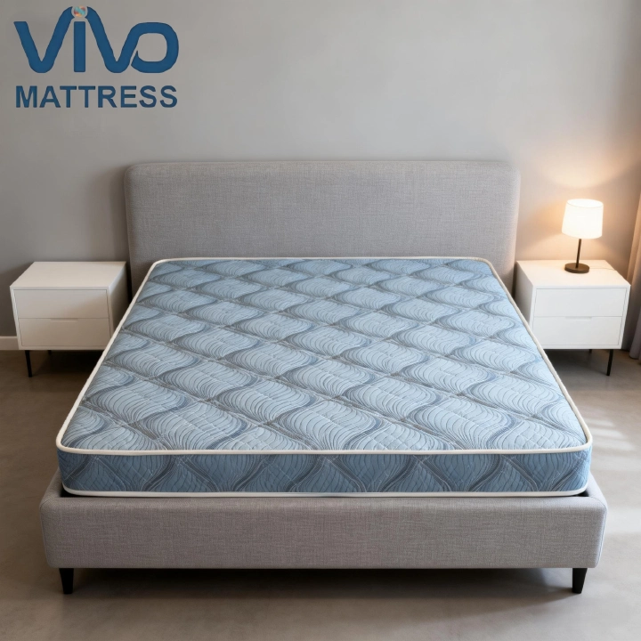 Vivo Super High Density Quilted Mattress with Flowers | Premium Comfort Bedroom Mattress | Quilted Design for Bedroom Comfort | Quilted Top for All Bed Sizes