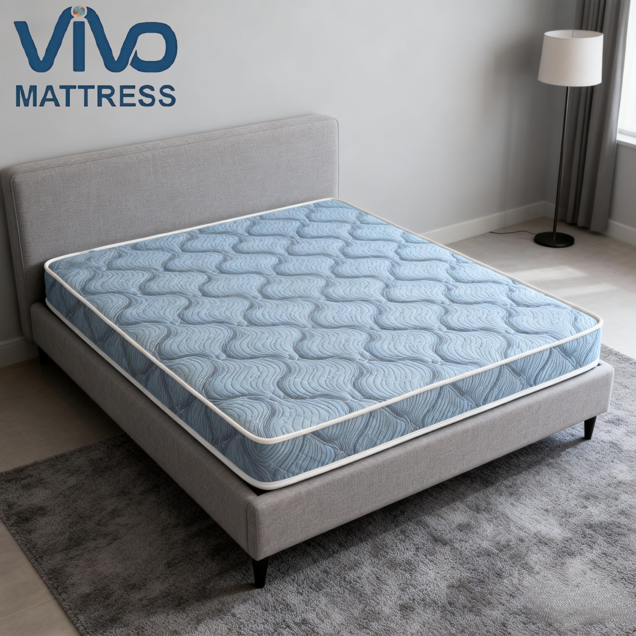Vivo Super High Density Quilted Mattress with Flowers | Premium Comfort Bedroom Mattress | Quilted Design for Bedroom Comfort | Quilted Top for All Bed Sizes