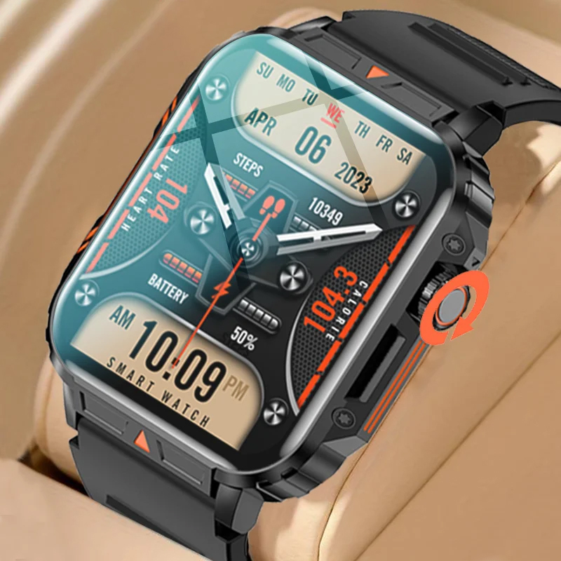 2026 LIGE Smartwatches Military Smart Watch 1.95 Inch Full Screen Bluetooth Call Smart Watches Health Monitoring Watches IP68 Waterproof Sport Fitness Tracker Smart Watch For Men Women