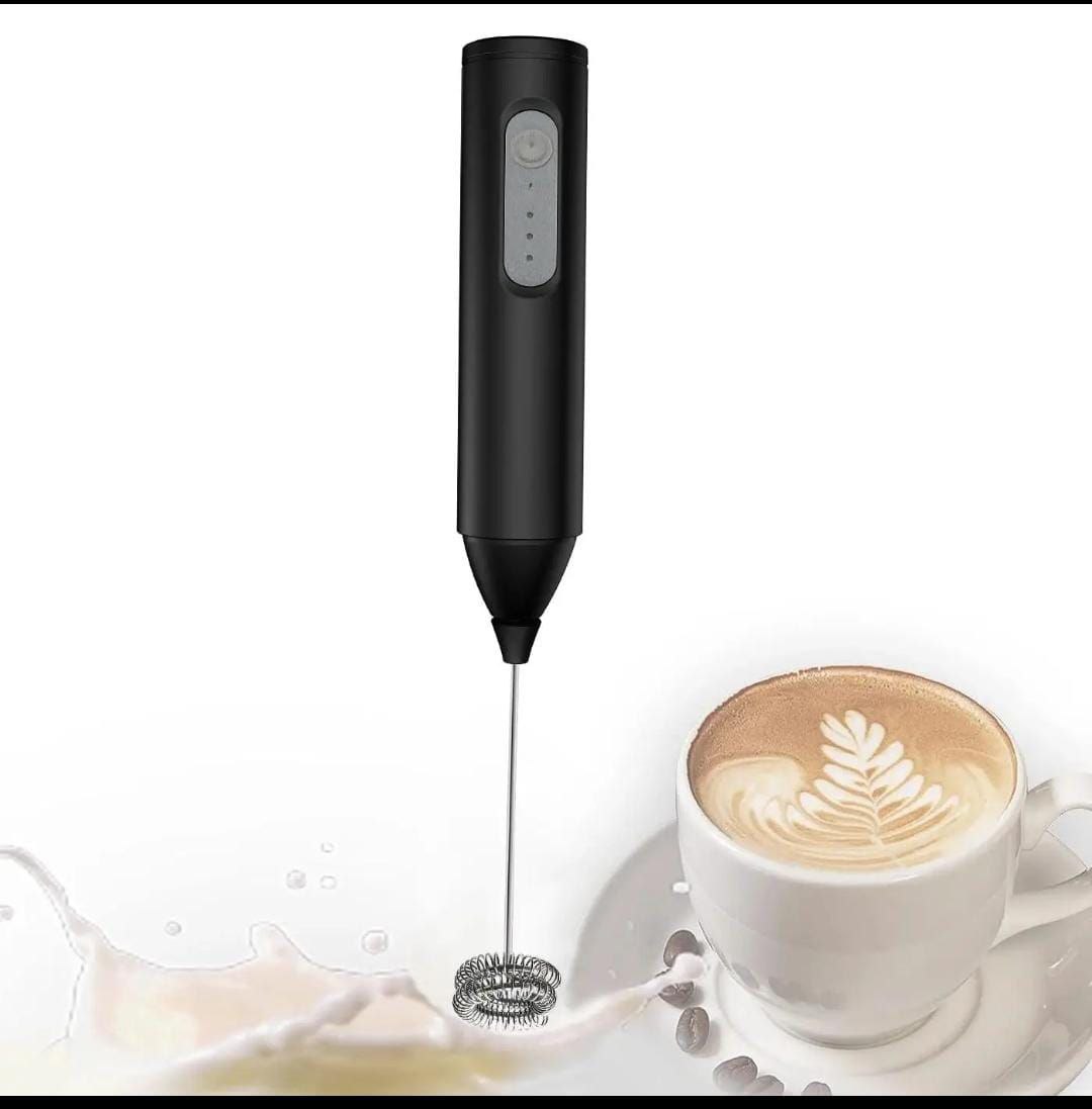 MINI Milk Frother USB Rechargeable 3 Speeds Foam Maker Coffee Whisk Mixer Electric Handle Blender Egg Beater