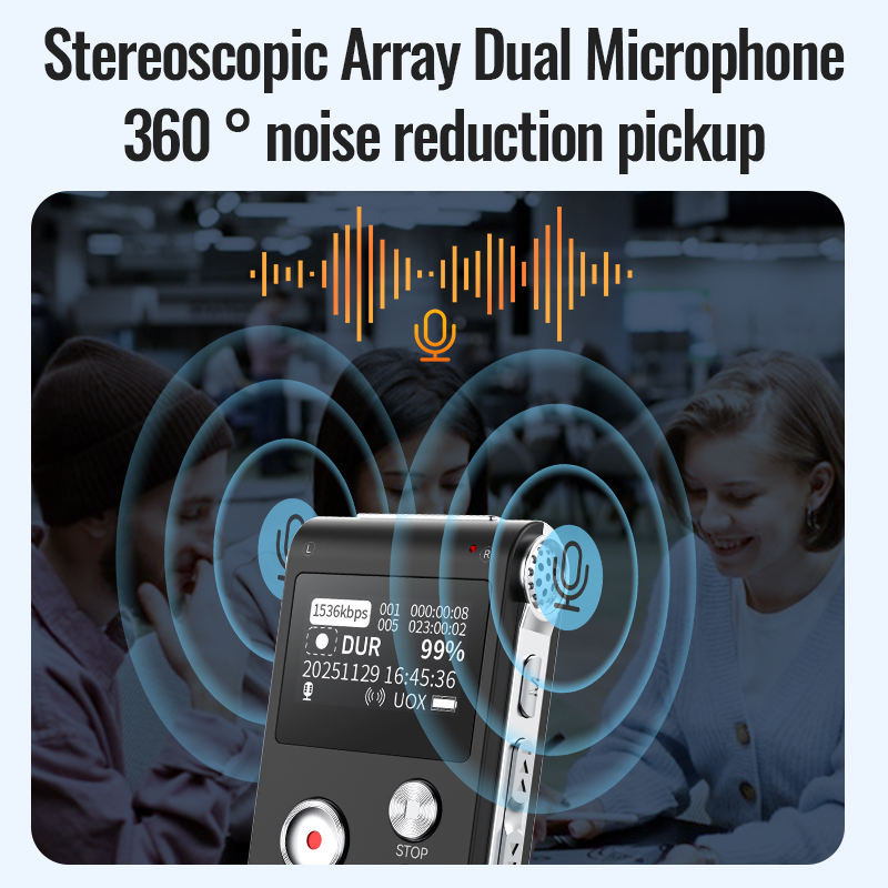 85 Hours Long Endurance Voice Recorder with Loud Speaker High Capacity Digital Recording Device for Lecture Interview