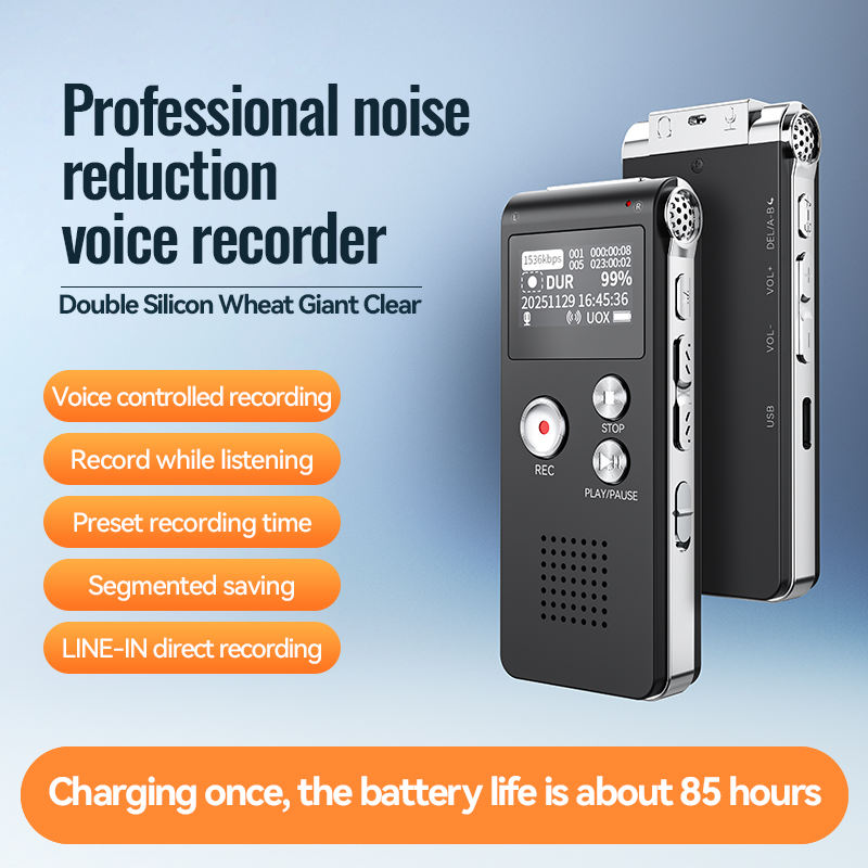 85 Hours Long Endurance Voice Recorder with Loud Speaker High Capacity Digital Recording Device for Lecture Interview