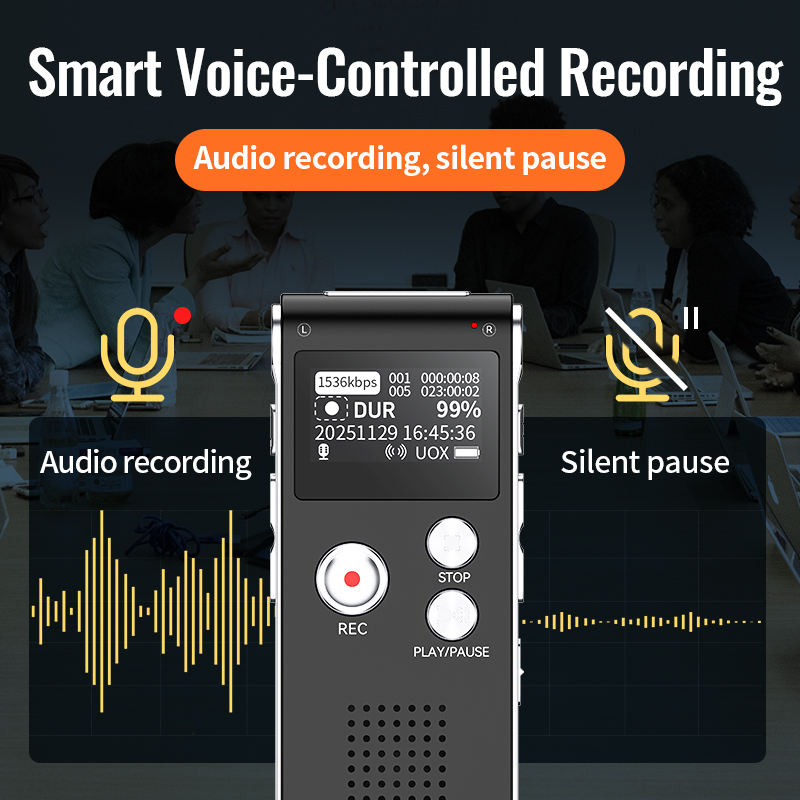 85 Hours Long Endurance Voice Recorder with Loud Speaker High Capacity Digital Recording Device for Lecture Interview