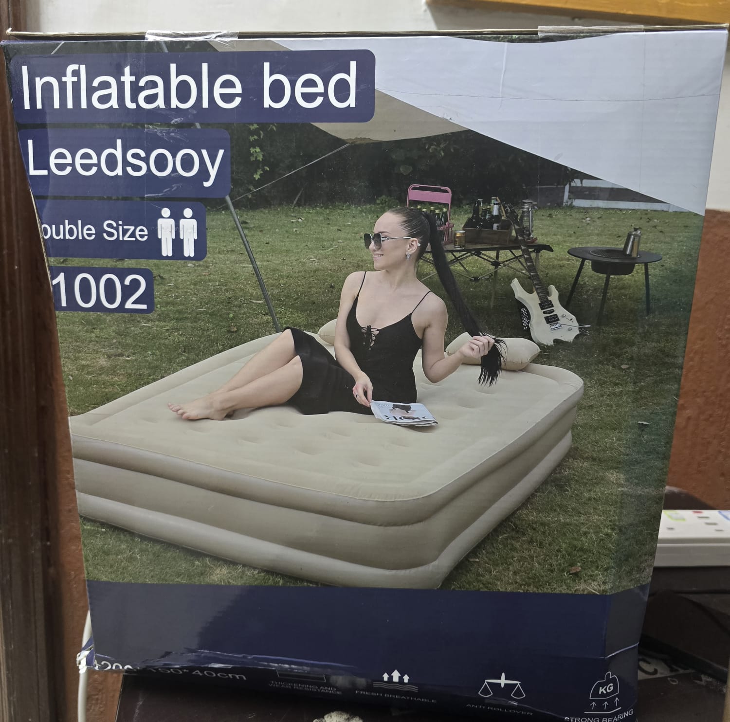 Hi, hello! Welcome to our treasure shop!🥳🥳Best-selling Portable Foldable Automatic Inflatable Air Bed with Built-in Pump Modern Design Bedroom Outdoor Camping💫💫Made of high-density environmentally