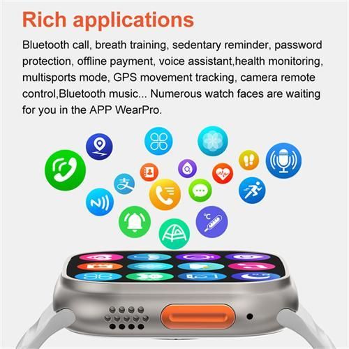 S9 Ultra2 MAX 2.2" IPS HD Full Touch Screen Smart Bluetooth Call Smartwatch